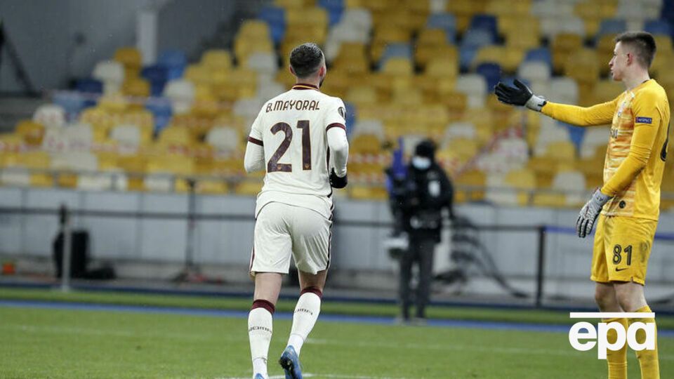 Испанский форвард "Ромы" Борха Майораль дважды забил вратарю "Шахтера" Трубину