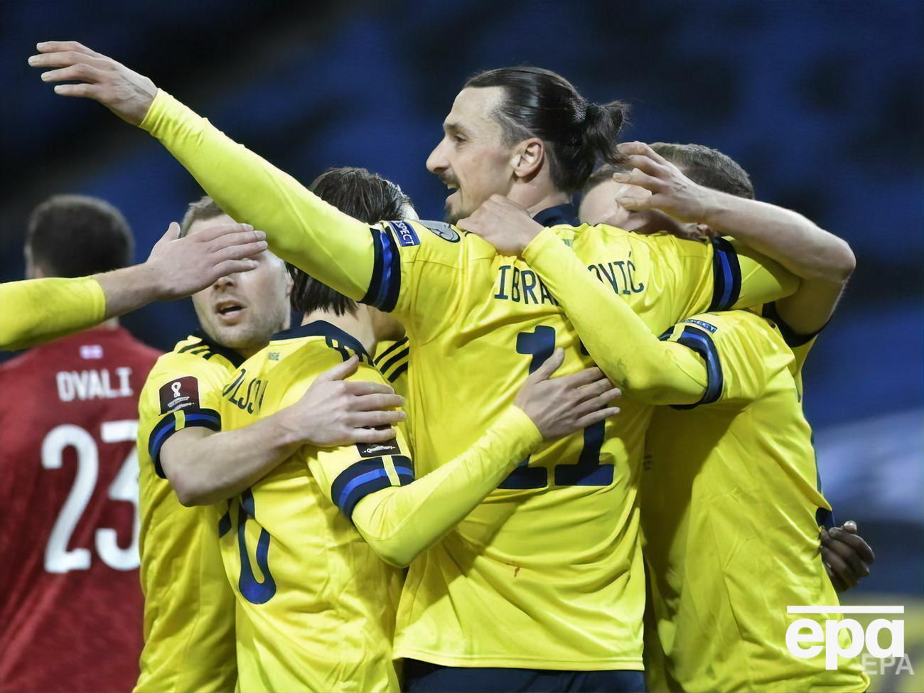 Ибрагимович празднует гол в ворота сборной Грузии