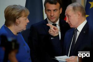 Разговор (слева направо) Меркель, Макрона и Путина анонсировали 29 марта