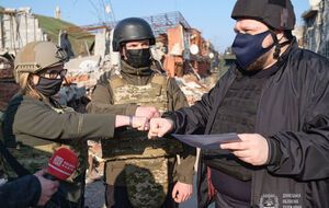 С визитом в Широкино побывали Госевская (слева), Саударгас (в центре) и Стефанчук