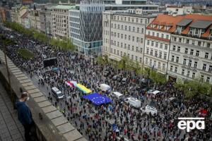 На митинге в Праге собралось, по разным оценкам, от 10 до 20 тыс. человек