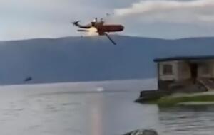 Перед падением вертолет загорелся