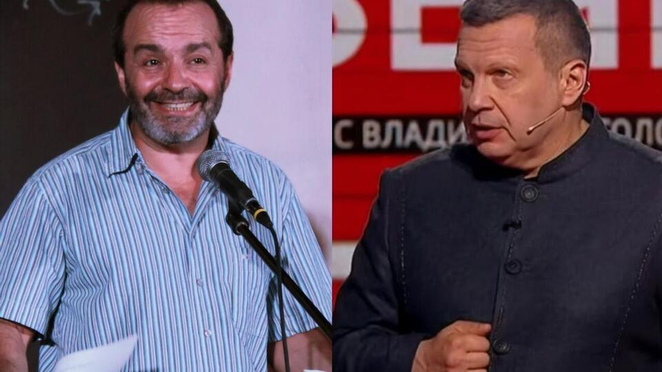 Соловьев (справа) оскорбил Шендеровича (слева) за его высказывания о вине Советского Союза во Второй мировой