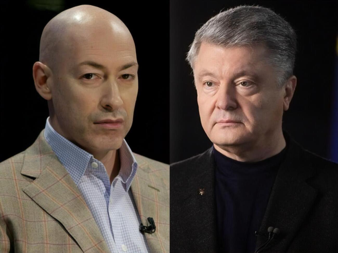 Адвокаты заявили, что в ближайшие дни подадут иск от имени Порошенко (справа) к Гордону (слева)