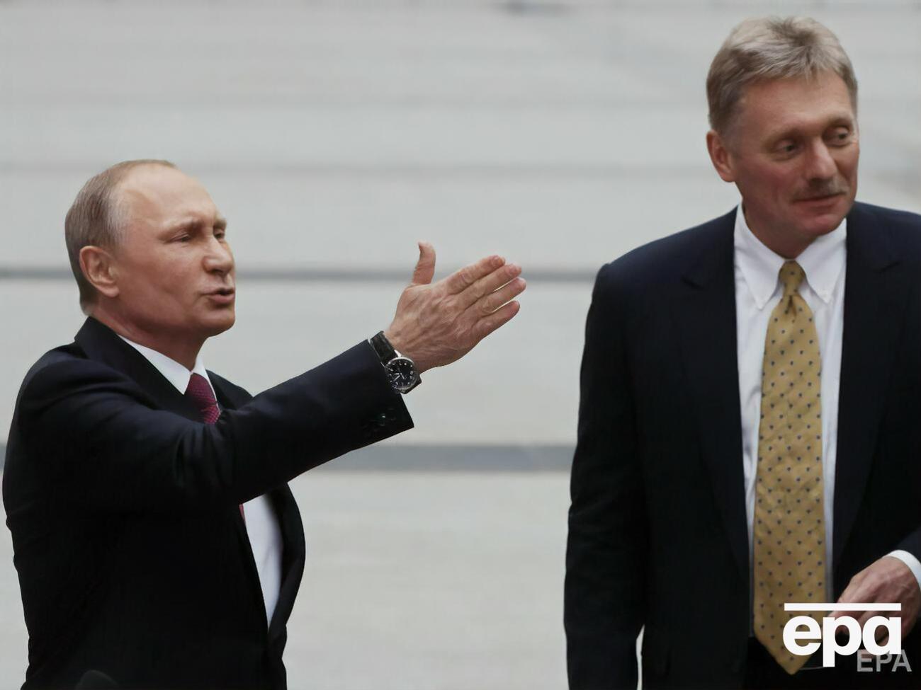 Конкретної дати зустрічі Путіна (ліворуч на фото) і Зеленського немає, уточнив Пєсков (праворуч на фото)