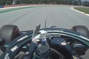 Стролл показал Мазепину средний палец во время третьей практики на Гран-при Испании