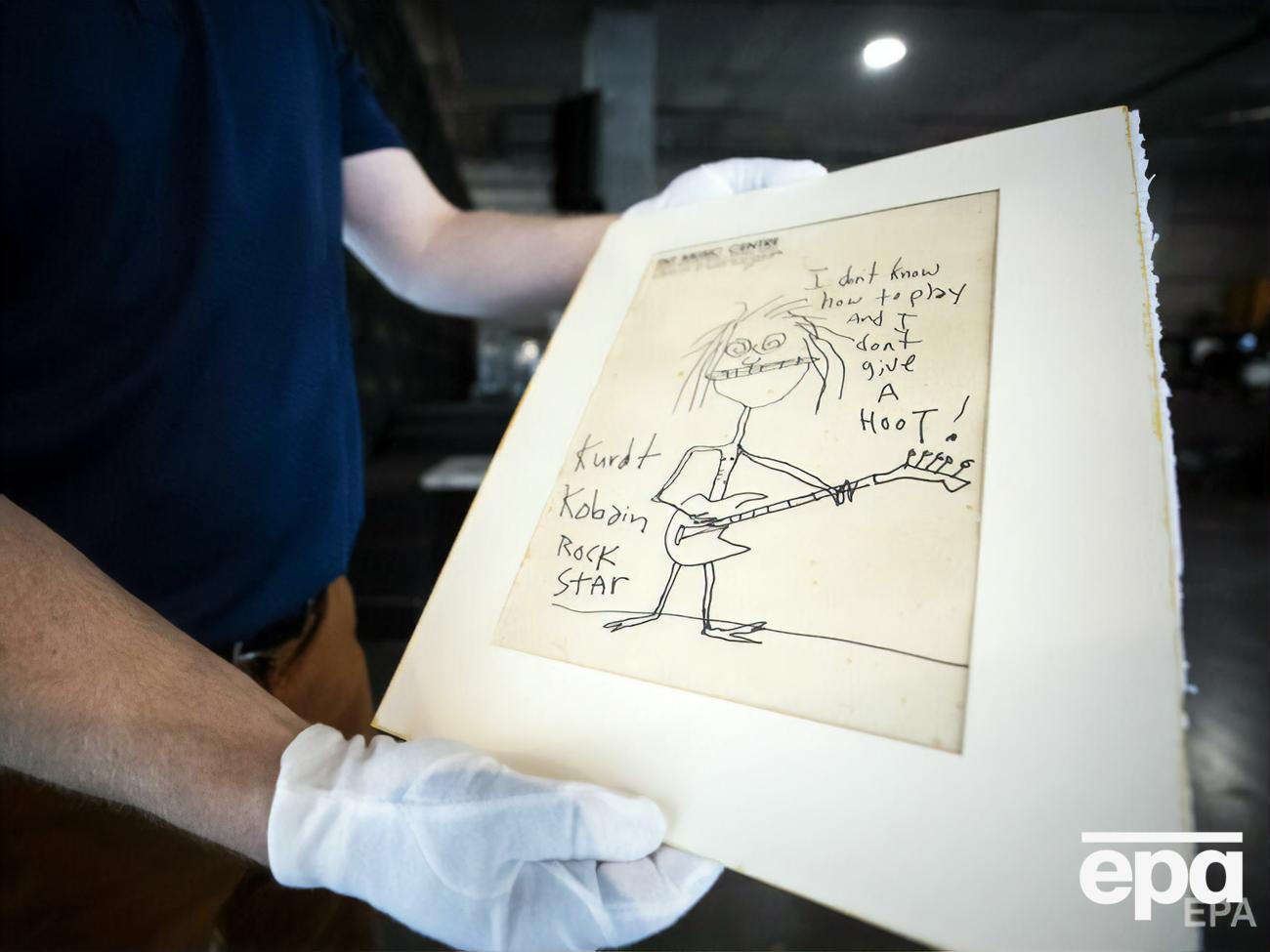 На рисунке Кобейн изобразил себя играющим на гитаре