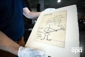 На рисунке Кобейн изобразил себя играющим на гитаре