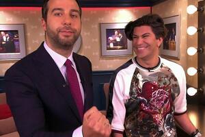 Иван Ургант и Николай Цискаридзе решили размяться на улице перед съемкой для вечернего телеэфира