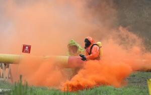 Нападение на блокпост, пожар и утечка химикатов. В Харьковской области прошли учения полиции, ГСЧС и Нацгвардии. Фоторепортаж