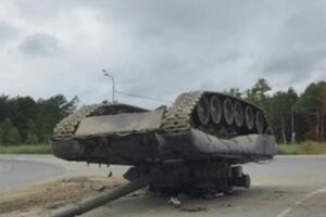 Танк упал дулом вниз