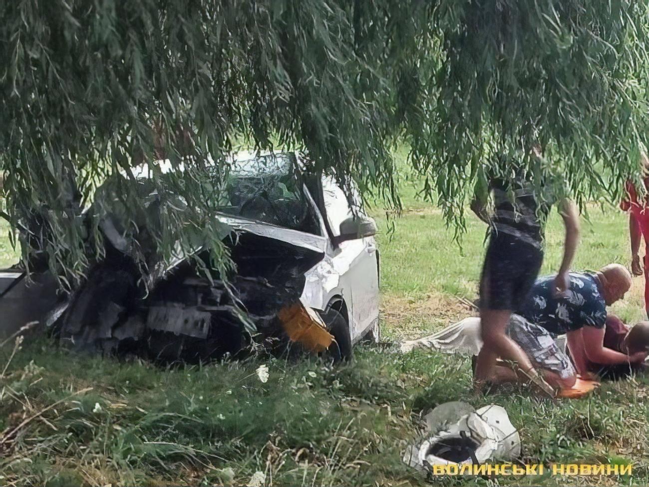 Автомобіль врізався в дерево