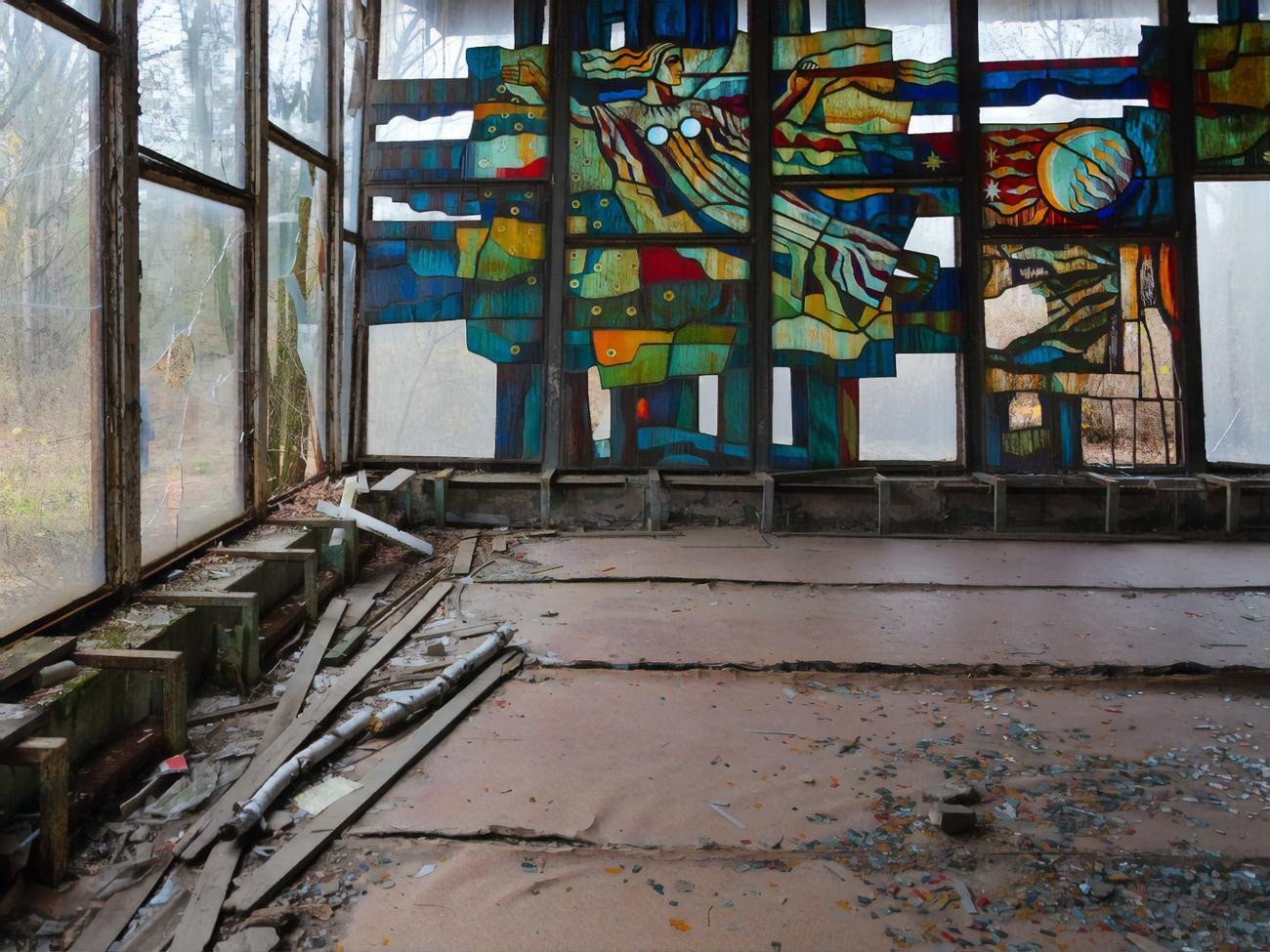 В следующем году планируют восстановить витражи в кафе "Припять"