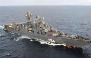 Большой противолодочный корабль "Вице-адмирал Кулаков" (на фото) и буксирное судно "Алтай" должны были зайти в испанский порт на трехдневную стоянку