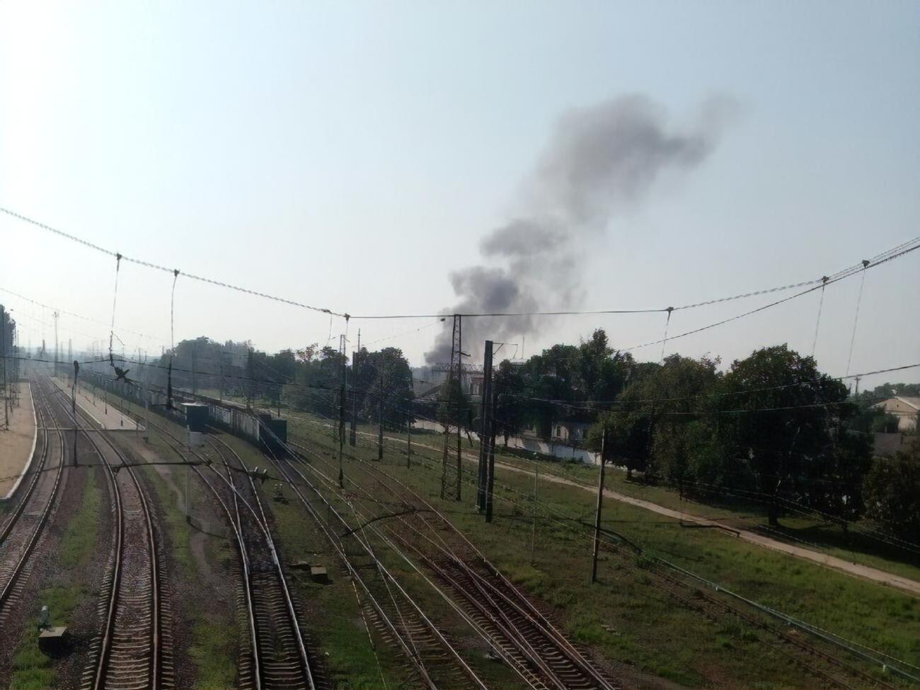 Над Авдеевкой видны клубы черного дыма