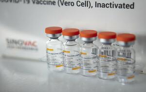 Кузин сказал, что при 14-дневном интервале между первой и второй дозой эффективность CoronaVac составляет 83%