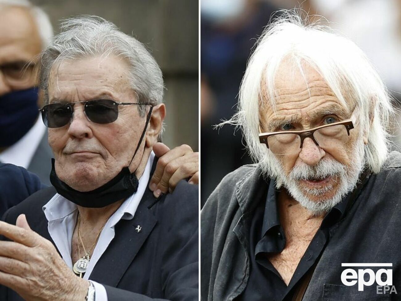 Делон (слева) и Ришар (справа) пришли на церемонию 10 сентября