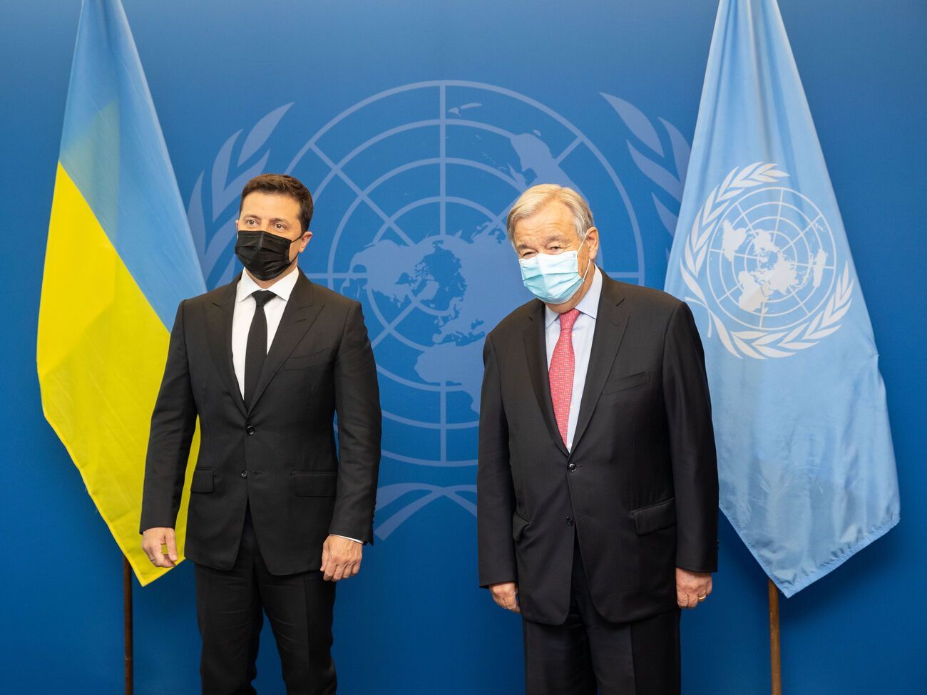 З Гутеррішем (на фото праворуч) Зеленський зустрівся в Нью-Йорку