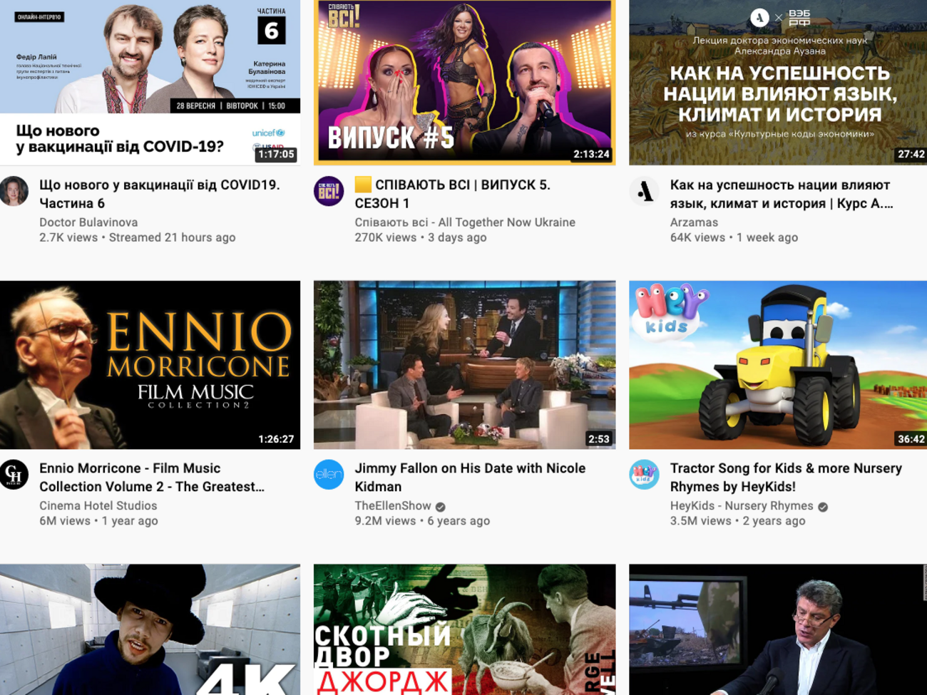 До найпопулярніших відео наразі потрапили фрагменти бою Усика з Джошуа, два телешоу та інтерв'ю Юрія Дудя