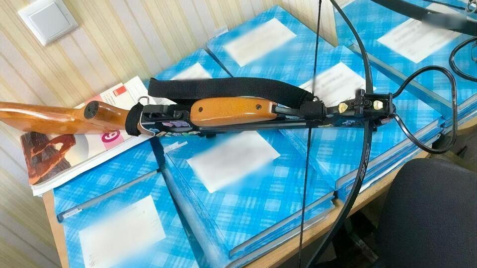 Девушка, выстрелившая из арбалета, дает показания следователям