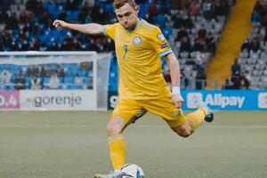 Валиуллин дважды сравнял счет в матче Казахстана против Украины