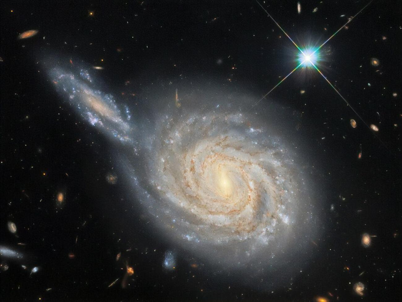 На фото изображена спиральная галактика NGC 105, которая находится примерно в 215 млн световых лет от Земли