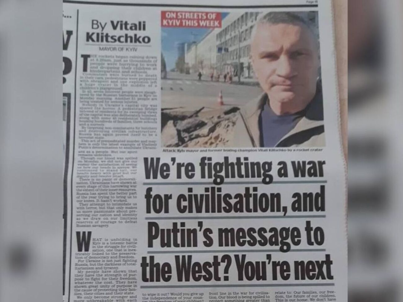 Кличко дал ответ тем, кто до сих пор считает, что Украина должна прекратить борьбу, чтобы избежать ядерной войны