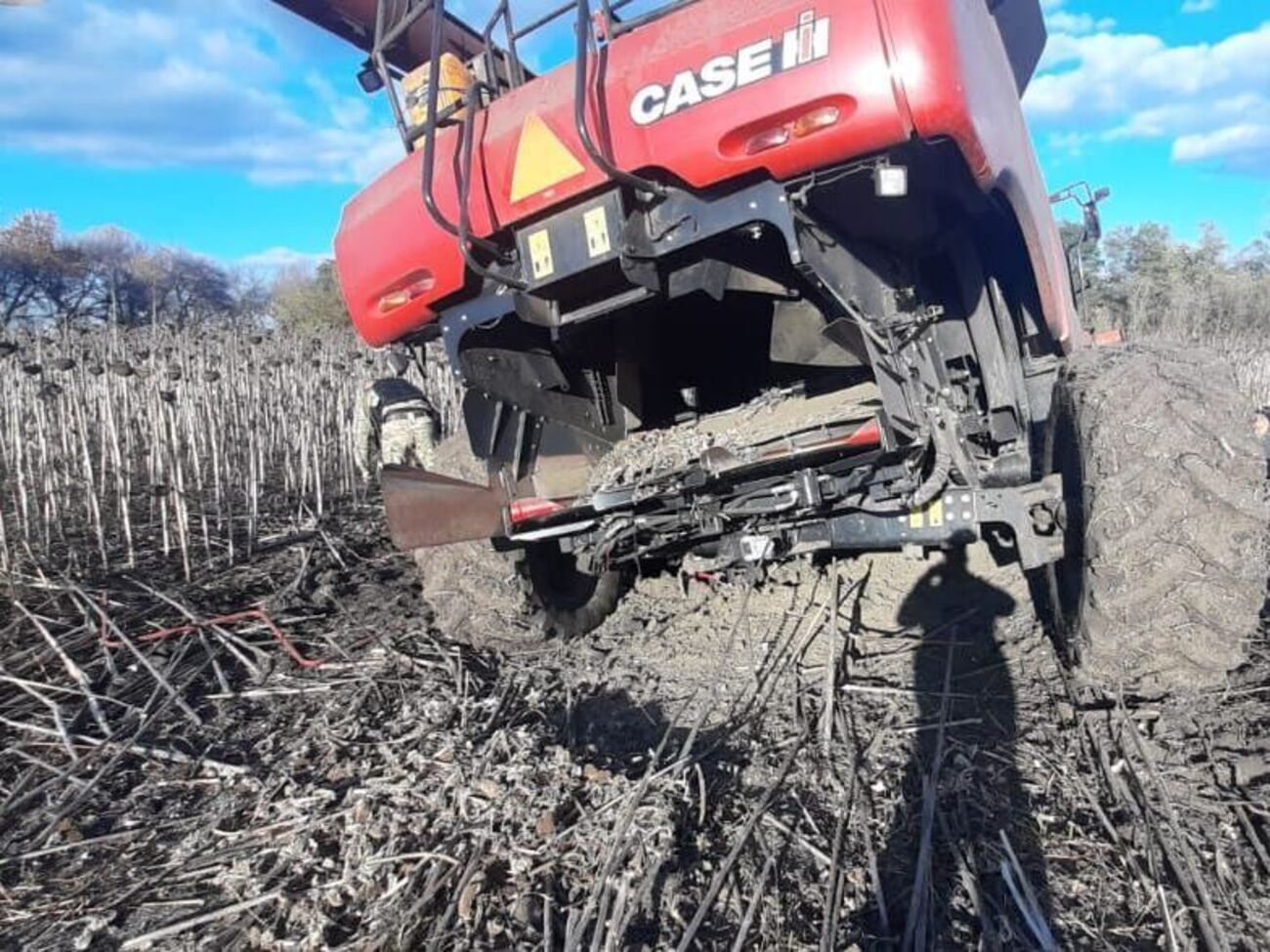 Комбайн получил повреждения
