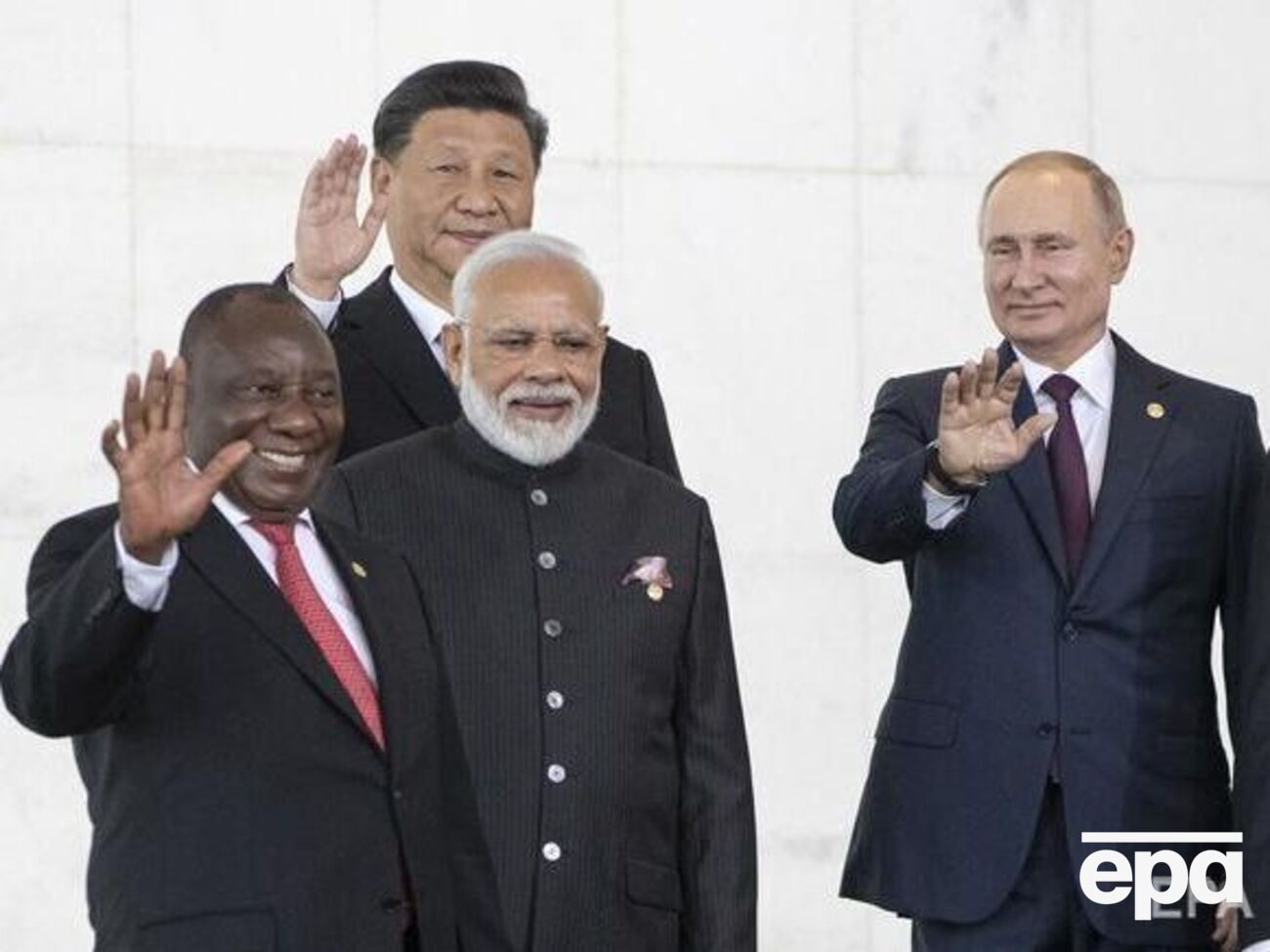 Путин, Моди, Си Цьзинпин, а также президент ПАР Сирил Рамафоса на саммите БРИКС в 2019 году