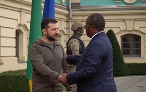 Эмбало стал первым лидером африканского государства, посещающим Украину после 24 февраля, отметил Зеленский
