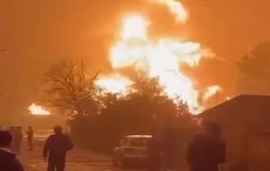 На опубликованных видео – сильный пожар