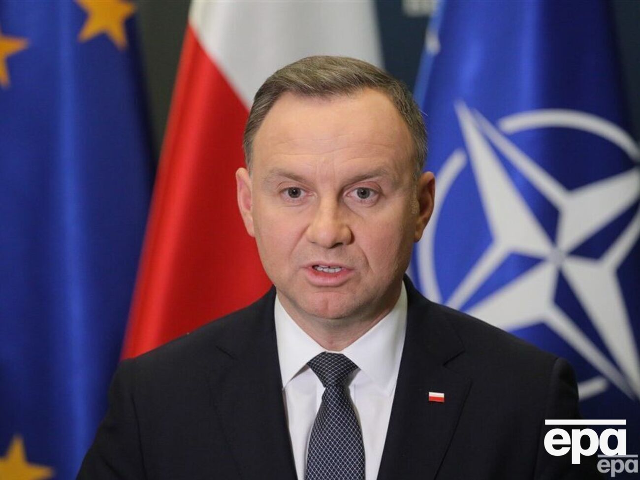 Дуда наголосив, що ракета, імовірно, випущена українськими силами ППО, упала на території Польщі через російський напад на Україну