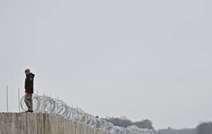 Украина строит на границе с Беларусью инженерные заграждения, частью которых является железобетонный забор с колючей проволокой