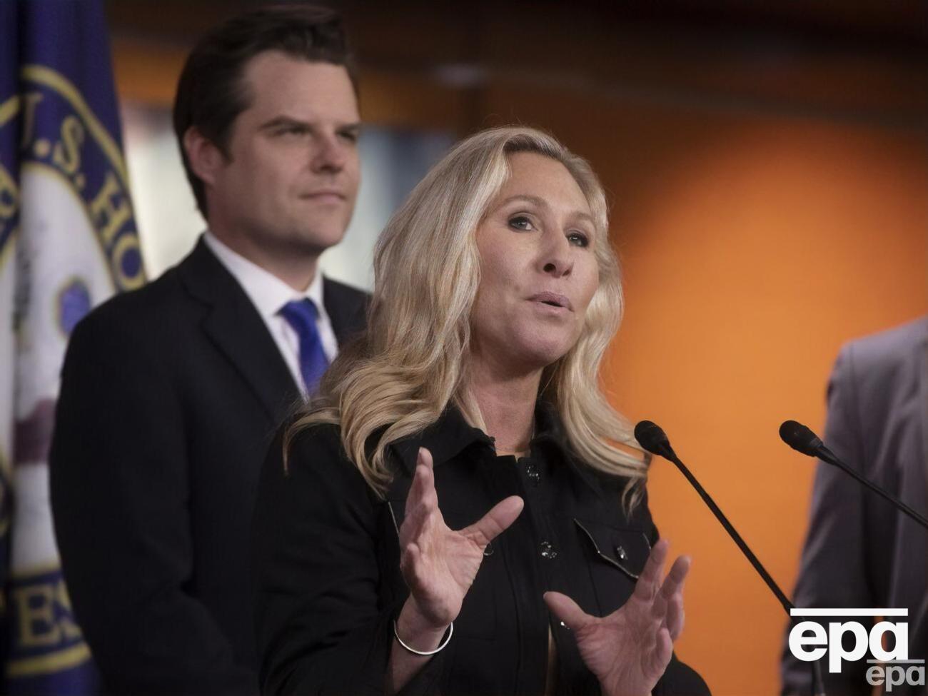 Марджорі Тейлор Грін &ndash; лідерка групи республіканців, які зареєстрували резолюцію про аудит коштів, виділених США Україні