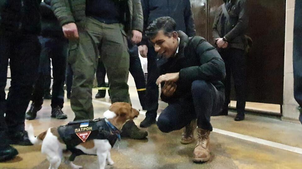 Патрон рассказал Сунаку "анекдот про саперов", пошутили в Twitter украинского пса