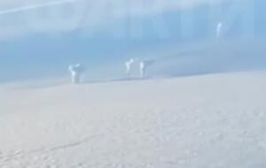 Следы от взрывов сняли на видео