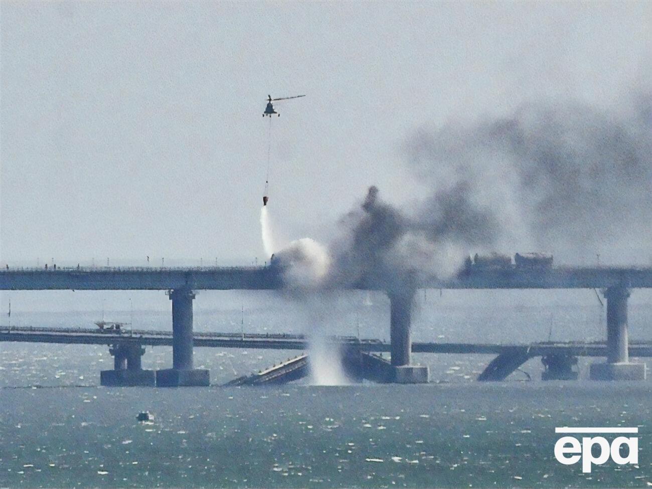 8 октября 2022 года в Керчи слышали взрыв, а&nbsp;на железнодорожном полотне Крымского моста произошел сильный пожар