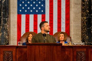 В ходе выступления в Конгрессе США Зеленский назвал первой победой в борьбе против российской агрессии отсутствие страха перед оккупантами