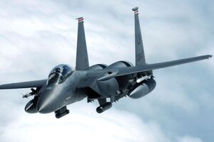 Американский истребитель F-15, вылетевший с базы в Великобритании, сопровождал самолет с Зеленским часть его пути в Вашингтон, отметили СМИ