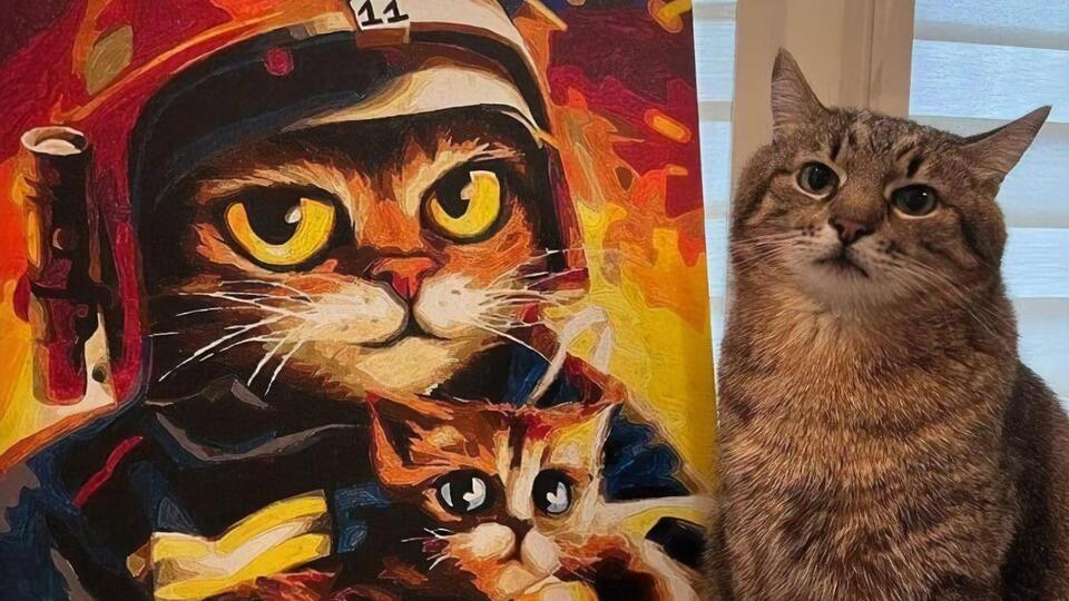 Степан сфотографировался на фоне подарка от харьковских пожарных