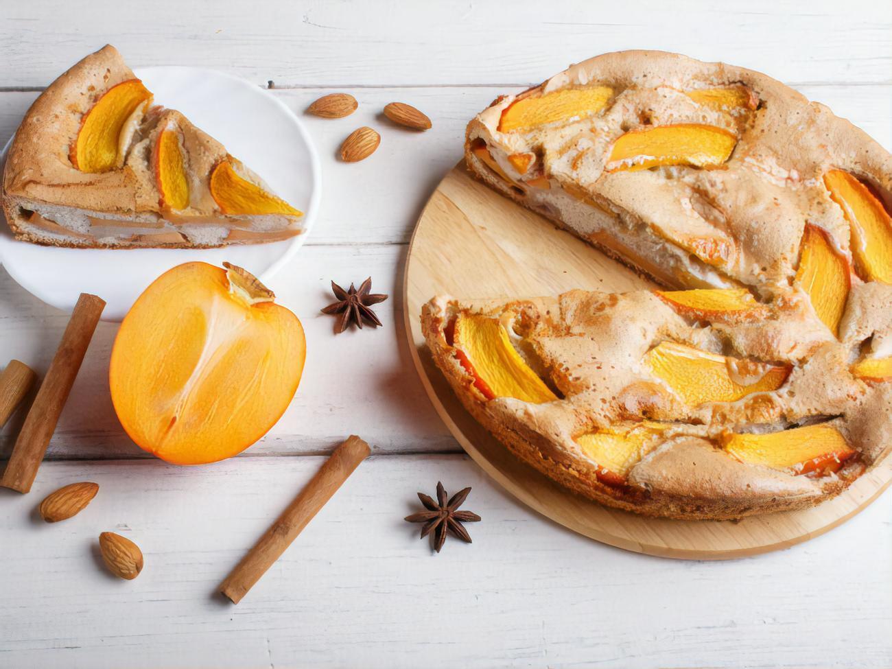 Для пирога лучше выбирать спелую хурму