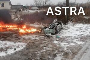 Металлические обломки упали на село и вызвали пожар