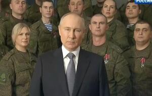 У зверненні Путін повторив низку пропагандистських штампів про "неонацистів", проти яких нібито воює РФ, і "лицемірний Захід"