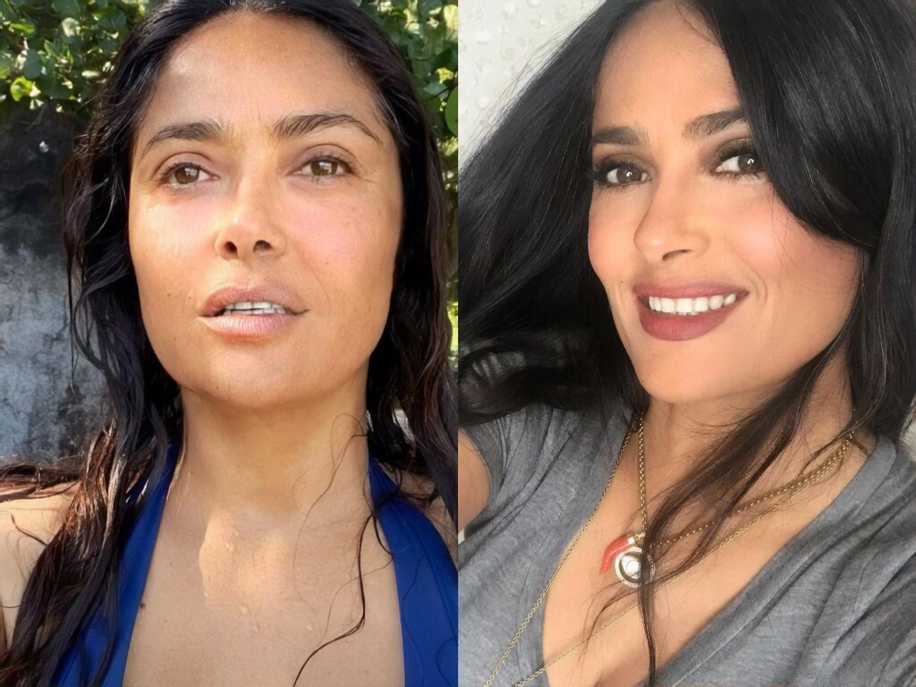 Селфи Сальмы Хайек без макияжа набирают в Instagram лайков не меньше, чем ее фото в бикини или вечерних платьях