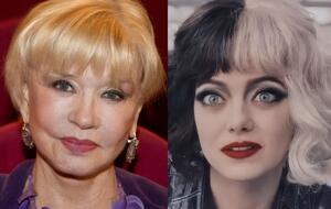 В новом имидже Алентова напомнила пользователям сети главную героиню фильма "Круэлла", которую сыграла американская актриса Эмма Стоун