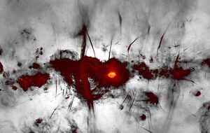 В центре снимка находится сверхмассивная черная дыра Стрелец А