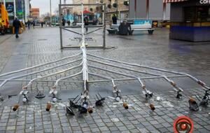 Ханукию в Днепре повредили прошлой осенью