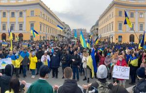 Участники акции прошли маршем от Соборной площади до памятника дюку де Ришелье