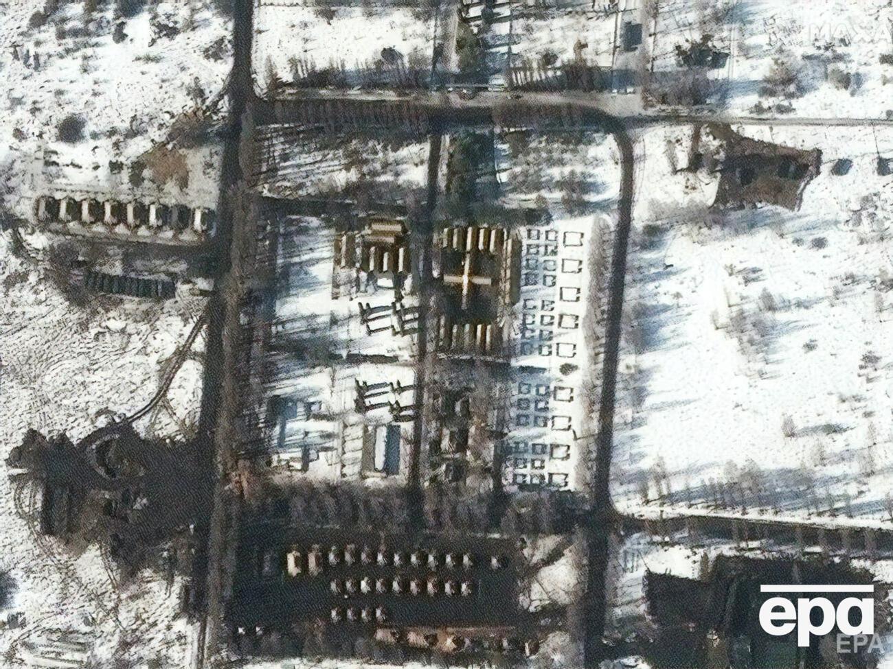 На цьому супутниковому знімку, зробленому 21 лютого, зафіксовано польовий шпиталь, побудований на військовому полігоні неподалік Бєлгорода