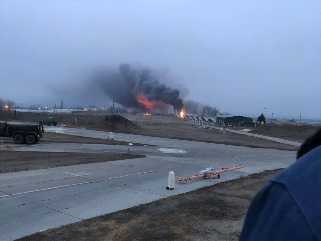 После взрыва начался пожар